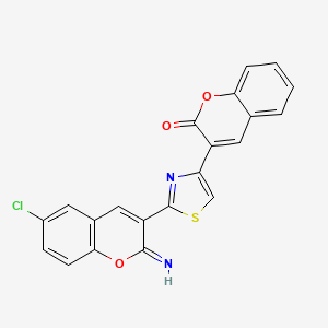 molecular formula C21H11ClN2O3S B2879551 3-(2-(6-chloro-2-imino-2H-chromen-3-yl)thiazol-4-yl)-2H-chromen-2-one CAS No. 313969-80-1