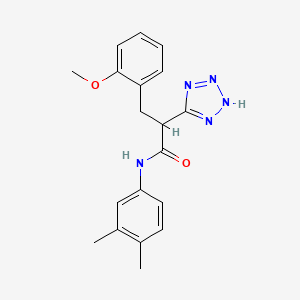 molecular formula C19H21N5O2 B2879552 N-(3,4-dimethylphenyl)-3-(2-methoxyphenyl)-2-(2H-tetrazol-5-yl)propanamide CAS No. 483993-63-1