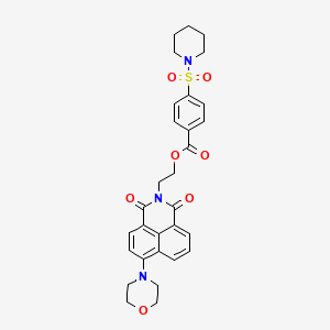 2-[8-(morpholin-4-yl)-2,4-dioxo-3-azatricyclo[7.3.1.0^{5,13}]trideca-1(13),5,7,9,11-pentaen-3-yl]ethyl 4-(piperidine-1-sulfonyl)benzoate