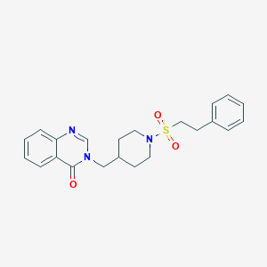 molecular formula C22H25N3O3S B2879557 3-{[1-(2-Phenylethanesulfonyl)piperidin-4-yl]methyl}-3,4-dihydroquinazolin-4-one CAS No. 2380190-08-7