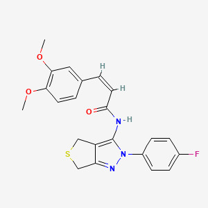(Z)-3-(3,4-dimethoxyphenyl)-N-(2-(4-fluorophenyl)-4,6-dihydro-2H-thieno[3,4-c]pyrazol-3-yl)acrylamide