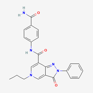 N-(4-carbamoylphenyl)-3-oxo-2-phenyl-5-propyl-2H,3H,5H-pyrazolo[4,3-c]pyridine-7-carboxamide