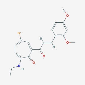 molecular formula C20H20BrNO4 B287957 4-Bromo-2-[3-(2,4-dimethoxyphenyl)acryloyl]-7-(ethylamino)-2,4,6-cycloheptatrien-1-one 