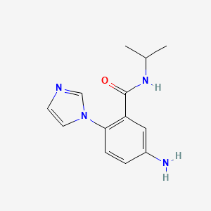 molecular formula C13H16N4O B2879571 5-amino-2-(1H-imidazol-1-yl)-N-isopropylbenzamide CAS No. 1322604-27-2