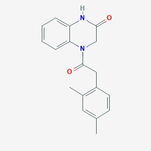 molecular formula C18H18N2O2 B2879572 4-(2-(2,4-dimethylphenyl)acetyl)-3,4-dihydroquinoxalin-2(1H)-one CAS No. 952887-73-9