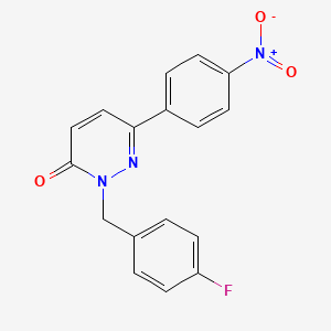 molecular formula C17H12FN3O3 B2879577 2-(4-fluorobenzyl)-6-(4-nitrophenyl)pyridazin-3(2H)-one CAS No. 899947-01-4