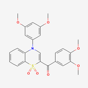 molecular formula C25H23NO7S B2879578 (3,4-二甲氧基苯基)[4-(3,5-二甲氧基苯基)-1,1-二氧化-4H-1,4-苯并噻嗪-2-基]甲苯酮 CAS No. 1114853-26-7