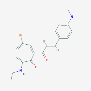 molecular formula C20H21BrN2O2 B287958 4-bromo-2-[(E)-3-[4-(dimethylamino)phenyl]prop-2-enoyl]-7-(ethylamino)cyclohepta-2,4,6-trien-1-one 