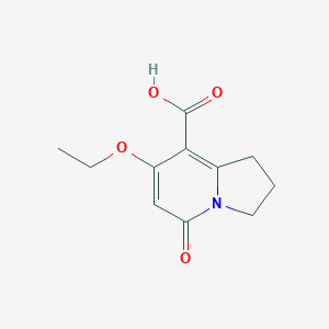 molecular formula C11H13NO4 B2879581 7-Ethoxy-5-oxo-1,2,3,5-tetrahydroindolizine-8-carboxylic acid CAS No. 1291846-05-3