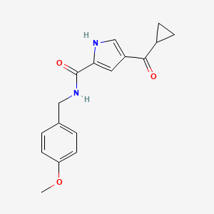 molecular formula C17H18N2O3 B2879585 4-(cyclopropylcarbonyl)-N-(4-methoxybenzyl)-1H-pyrrole-2-carboxamide CAS No. 478249-77-3