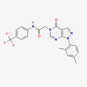 molecular formula C22H18F3N5O2 B2879586 2-(1-(2,4-二甲基苯基)-4-氧代-1H-吡唑并[3,4-d]嘧啶-5(4H)-基)-N-(4-(三氟甲基)苯基)乙酰胺 CAS No. 895000-67-6