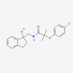 molecular formula C20H22ClNO3 B2879587 2-(4-chlorophenoxy)-N-((1-hydroxy-2,3-dihydro-1H-inden-1-yl)methyl)-2-methylpropanamide CAS No. 1396875-44-7