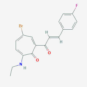 molecular formula C18H15BrFNO2 B287959 4-Bromo-7-(ethylamino)-2-[3-(4-fluorophenyl)acryloyl]-2,4,6-cycloheptatrien-1-one 