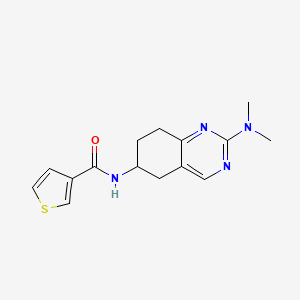 molecular formula C15H18N4OS B2879598 N-[2-(二甲氨基)-5,6,7,8-四氢喹唑啉-6-基]噻吩-3-甲酰胺 CAS No. 2097869-09-3
