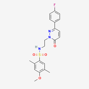 molecular formula C21H22FN3O4S B2879600 N-(2-(3-(4-fluorophenyl)-6-oxopyridazin-1(6H)-yl)ethyl)-4-methoxy-2,5-dimethylbenzenesulfonamide CAS No. 921832-35-1