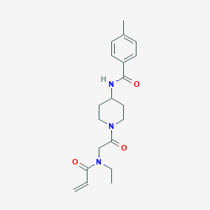 molecular formula C20H27N3O3 B2879603 N-[1-[2-[Ethyl(prop-2-enoyl)amino]acetyl]piperidin-4-yl]-4-methylbenzamide CAS No. 2361704-19-8