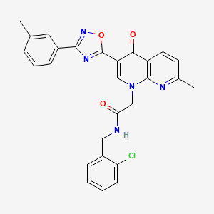 molecular formula C27H22ClN5O3 B2879606 1-[1-(3-phenylpropanoyl)-4,5-dihydro-1H-imidazol-2-yl]piperidine CAS No. 1032002-05-3