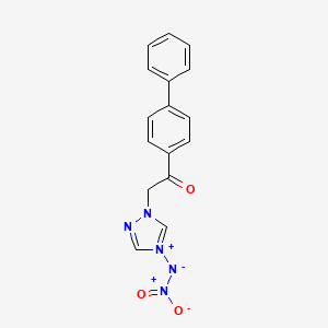 molecular formula C16H13N5O3 B2879612 4-(Nitroazanidyl)-1-[2-oxo-2-(4-phenylphenyl)-ethyl-1H-1,2,4-triazol-4-ium CAS No. 1643776-03-7