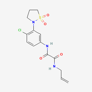molecular formula C14H16ClN3O4S B2879619 N1-allyl-N2-(4-chloro-3-(1,1-dioxidoisothiazolidin-2-yl)phenyl)oxalamide CAS No. 1105216-22-5