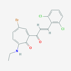 4-Bromo-2-[3-(2,6-dichlorophenyl)acryloyl]-7-(ethylamino)-2,4,6-cycloheptatrien-1-one