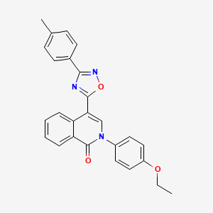 molecular formula C26H21N3O3 B2879622 2-(4-ethoxyphenyl)-4-(3-(p-tolyl)-1,2,4-oxadiazol-5-yl)isoquinolin-1(2H)-one CAS No. 1359480-62-8