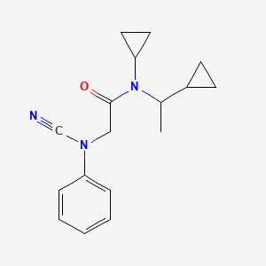 molecular formula C17H21N3O B2879625 2-[cyano(phenyl)amino]-N-cyclopropyl-N-(1-cyclopropylethyl)acetamide CAS No. 1444696-45-0