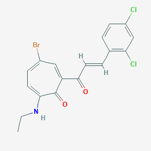 molecular formula C18H14BrCl2NO2 B287963 4-Bromo-2-[3-(2,4-dichlorophenyl)acryloyl]-7-(ethylamino)-2,4,6-cycloheptatrien-1-one 