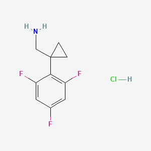 molecular formula C10H11ClF3N B2879632 [1-(2,4,6-Trifluorophenyl)cyclopropyl]methanamine hydrochloride CAS No. 1545011-68-4
