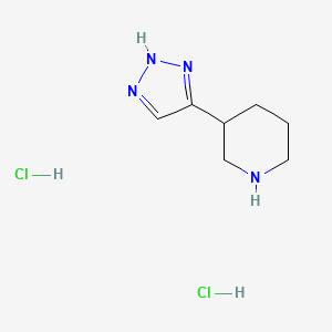 molecular formula C7H14Cl2N4 B2879639 3-(2H-Triazol-4-yl)piperidine;dihydrochloride CAS No. 2138337-25-2