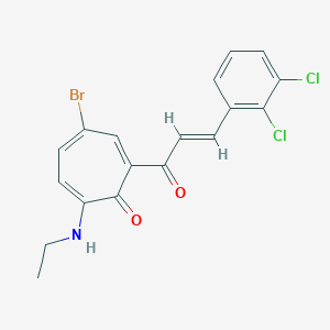 molecular formula C18H14BrCl2NO2 B287964 4-Bromo-2-[3-(2,3-dichlorophenyl)acryloyl]-7-(ethylamino)-2,4,6-cycloheptatrien-1-one 