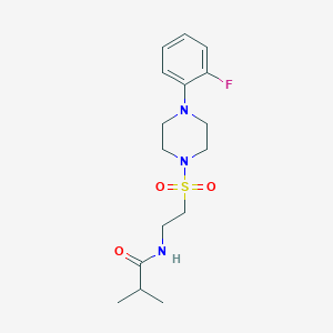 molecular formula C16H24FN3O3S B2879642 N-(2-((4-(2-fluorophenyl)piperazin-1-yl)sulfonyl)ethyl)isobutyramide CAS No. 897613-32-0