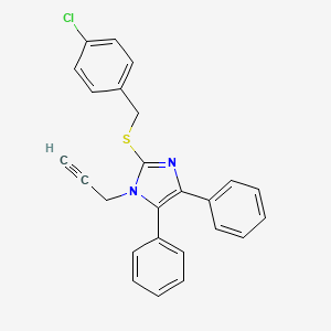 molecular formula C25H19ClN2S B2879650 4-chlorobenzyl 4,5-diphenyl-1-(2-propynyl)-1H-imidazol-2-yl sulfide CAS No. 339277-03-1