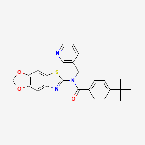 molecular formula C25H23N3O3S B2879651 N-([1,3]dioxolo[4',5':4,5]benzo[1,2-d]thiazol-6-yl)-4-(tert-butyl)-N-(pyridin-3-ylmethyl)benzamide CAS No. 922575-28-8