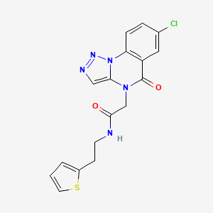 molecular formula C17H14ClN5O2S B2879662 2-(7-氯-5-氧代-[1,2,3]三唑并[1,5-a]喹唑啉-4(5H)-基)-N-(2-(噻吩-2-基)乙基)乙酰胺 CAS No. 1428358-47-7