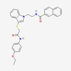 molecular formula C31H29N3O3S B2879668 N-(2-(3-((2-((4-ethoxyphenyl)amino)-2-oxoethyl)thio)-1H-indol-1-yl)ethyl)-2-naphthamide CAS No. 533865-52-0