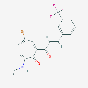 molecular formula C19H15BrF3NO2 B287967 4-Bromo-7-(ethylamino)-2-{3-[3-(trifluoromethyl)phenyl]acryloyl}-2,4,6-cycloheptatrien-1-one 