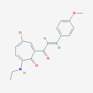 molecular formula C19H18BrNO3 B287968 4-Bromo-7-(ethylamino)-2-[3-(4-methoxyphenyl)acryloyl]-2,4,6-cycloheptatrien-1-one 