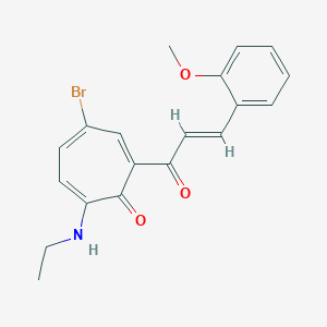 molecular formula C19H18BrNO3 B287969 4-Bromo-7-(ethylamino)-2-[3-(2-methoxyphenyl)acryloyl]-2,4,6-cycloheptatrien-1-one 