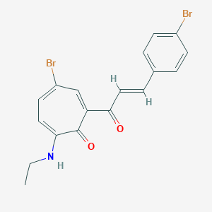 molecular formula C18H15Br2NO2 B287970 4-bromo-2-[(E)-3-(4-bromophenyl)prop-2-enoyl]-7-(ethylamino)cyclohepta-2,4,6-trien-1-one 