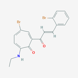 4-Bromo-2-[3-(2-bromophenyl)acryloyl]-7-(ethylamino)-2,4,6-cycloheptatrien-1-one