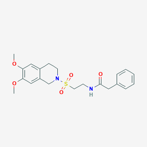molecular formula C21H26N2O5S B2879712 N-(2-((6,7-二甲氧基-3,4-二氢异喹啉-2(1H)-基)磺酰基)乙基)-2-苯基乙酰胺 CAS No. 922067-19-4