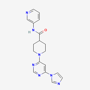 molecular formula C18H19N7O B2879714 1-(6-(1H-咪唑-1-基)嘧啶-4-基)-N-(吡啶-3-基)哌啶-4-甲酰胺 CAS No. 1396712-49-4