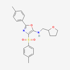molecular formula C22H24N2O4S B2879716 N-((四氢呋喃-2-基)甲基)-2-(对甲苯基)-4-甲苯磺酰基恶唑-5-胺 CAS No. 862738-69-0