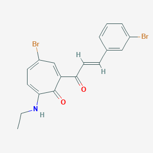 4-Bromo-2-[3-(3-bromophenyl)acryloyl]-7-(ethylamino)-2,4,6-cycloheptatrien-1-one