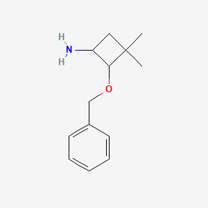 molecular formula C13H19NO B2879728 3,3-Dimethyl-2-phenylmethoxycyclobutan-1-amine CAS No. 2253630-44-1