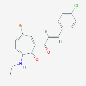 molecular formula C18H15BrClNO2 B287973 4-Bromo-2-[3-(4-chlorophenyl)acryloyl]-7-(ethylamino)-2,4,6-cycloheptatrien-1-one 