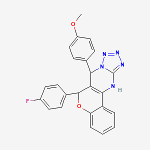 molecular formula C24H18FN5O2 B2879734 6-(4-fluorophenyl)-7-(4-methoxyphenyl)-7,12-dihydro-6H-chromeno[4,3-d]tetrazolo[1,5-a]pyrimidine CAS No. 923680-90-4