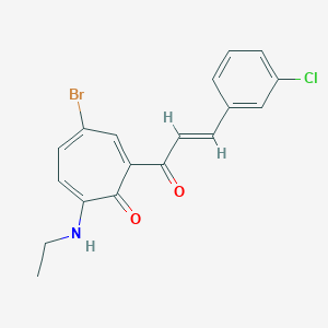 molecular formula C18H15BrClNO2 B287975 4-Bromo-2-[3-(3-chlorophenyl)acryloyl]-7-(ethylamino)-2,4,6-cycloheptatrien-1-one 
