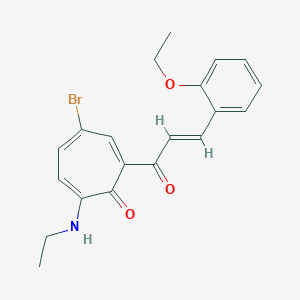 molecular formula C20H20BrNO3 B287976 4-Bromo-2-[3-(2-ethoxyphenyl)acryloyl]-7-(ethylamino)-2,4,6-cycloheptatrien-1-one 