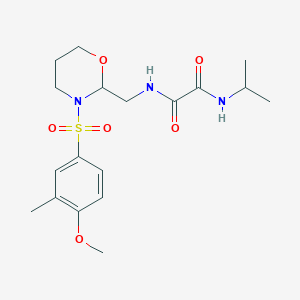 B2879774 N1-isopropyl-N2-((3-((4-methoxy-3-methylphenyl)sulfonyl)-1,3-oxazinan-2-yl)methyl)oxalamide CAS No. 872986-37-3